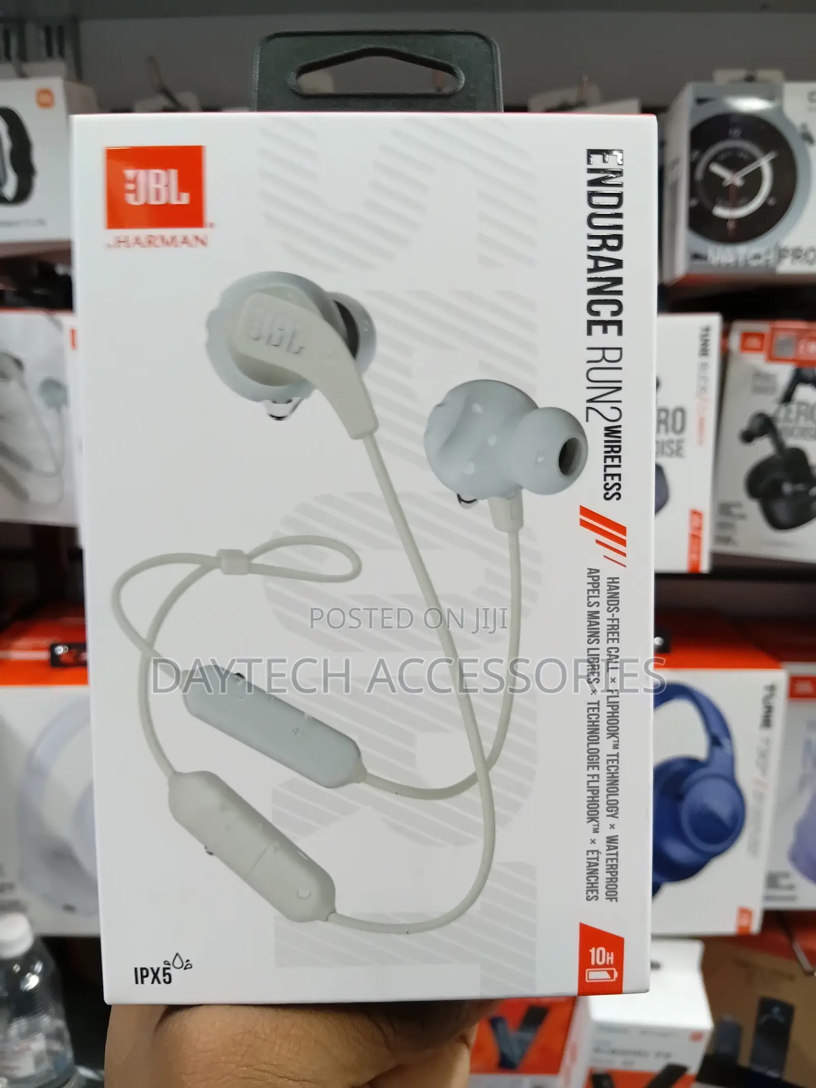JBL Endurance Run 2 Wireless Headphones in White.