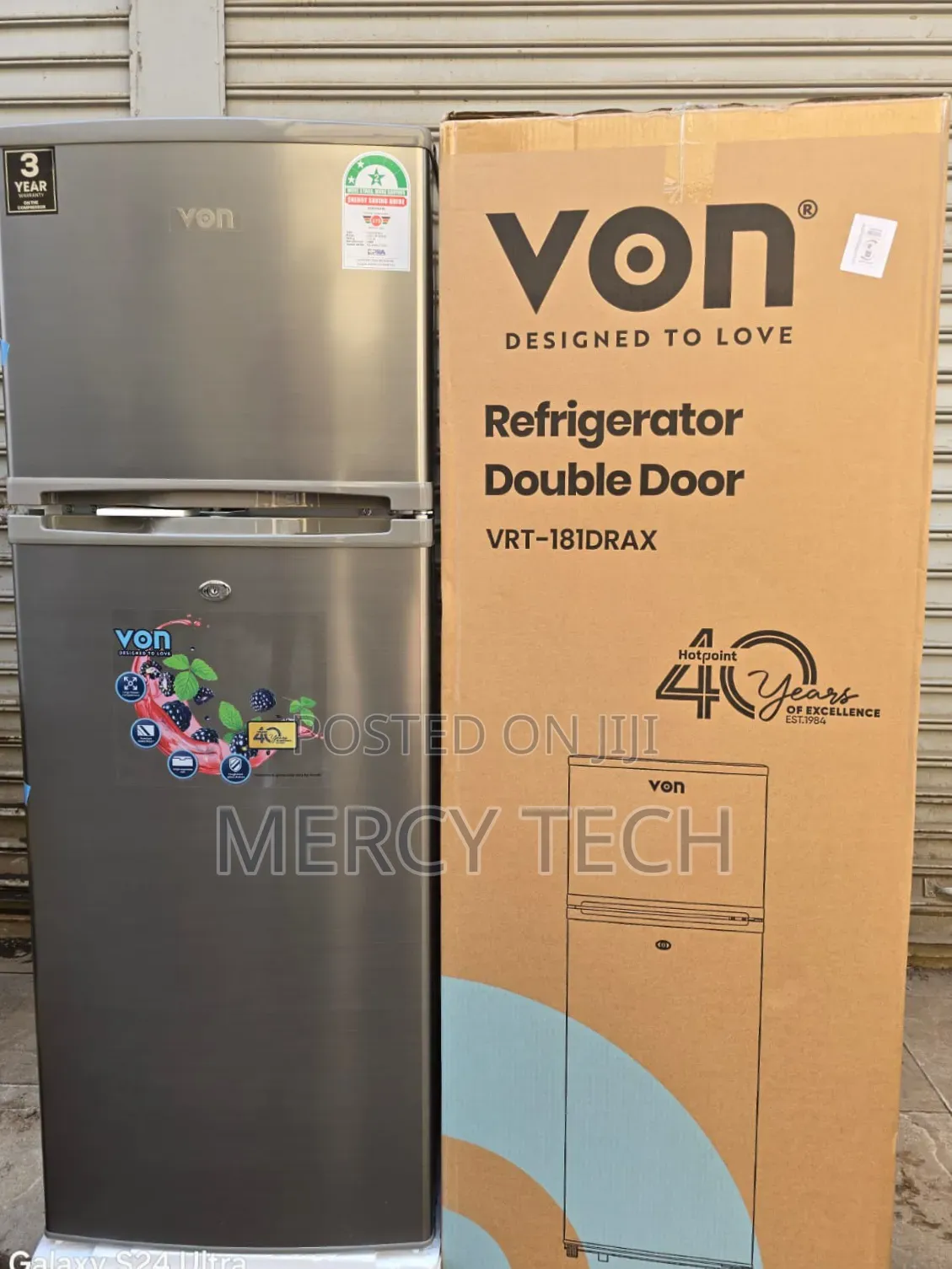 Von VRT-181drax 181l Double Door Refrigerator