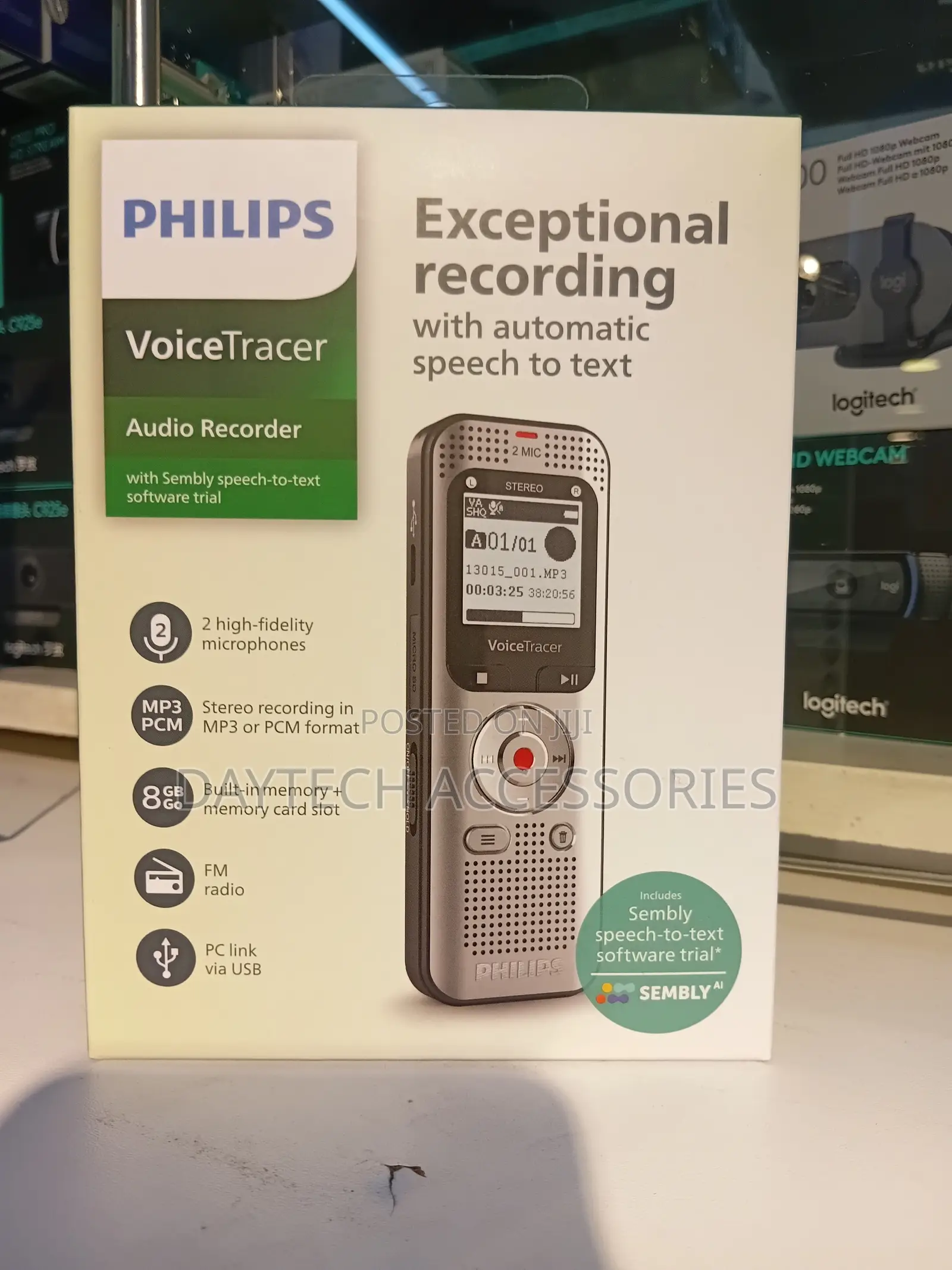 Philips - Voicetracer Dvt2015 8gb Voice Recorder With Sembly Cloud.