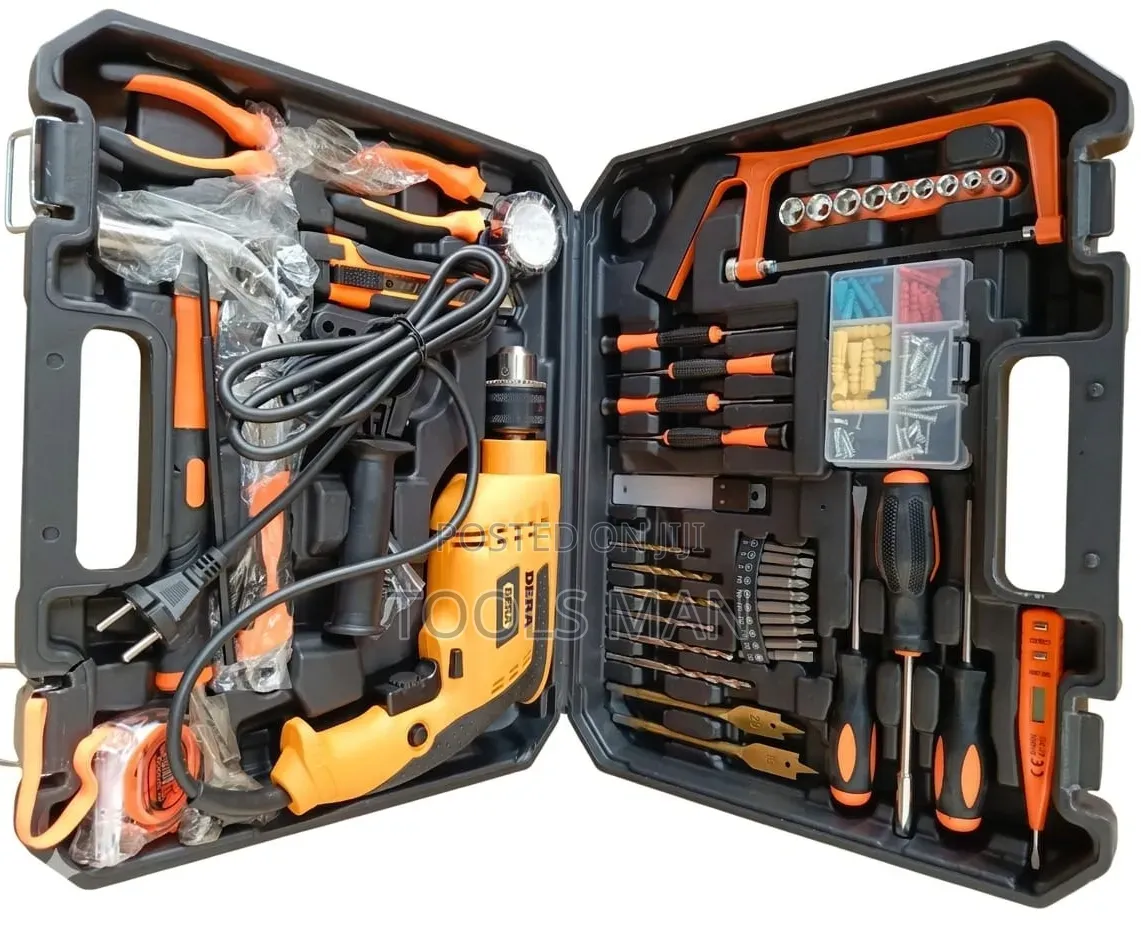 Dera Professional Electric Drill Tool Kit - Complete Home Repair Set.