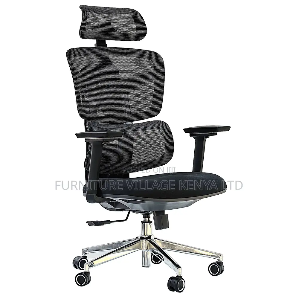 Black Orthopedic Swivel Office Chair.