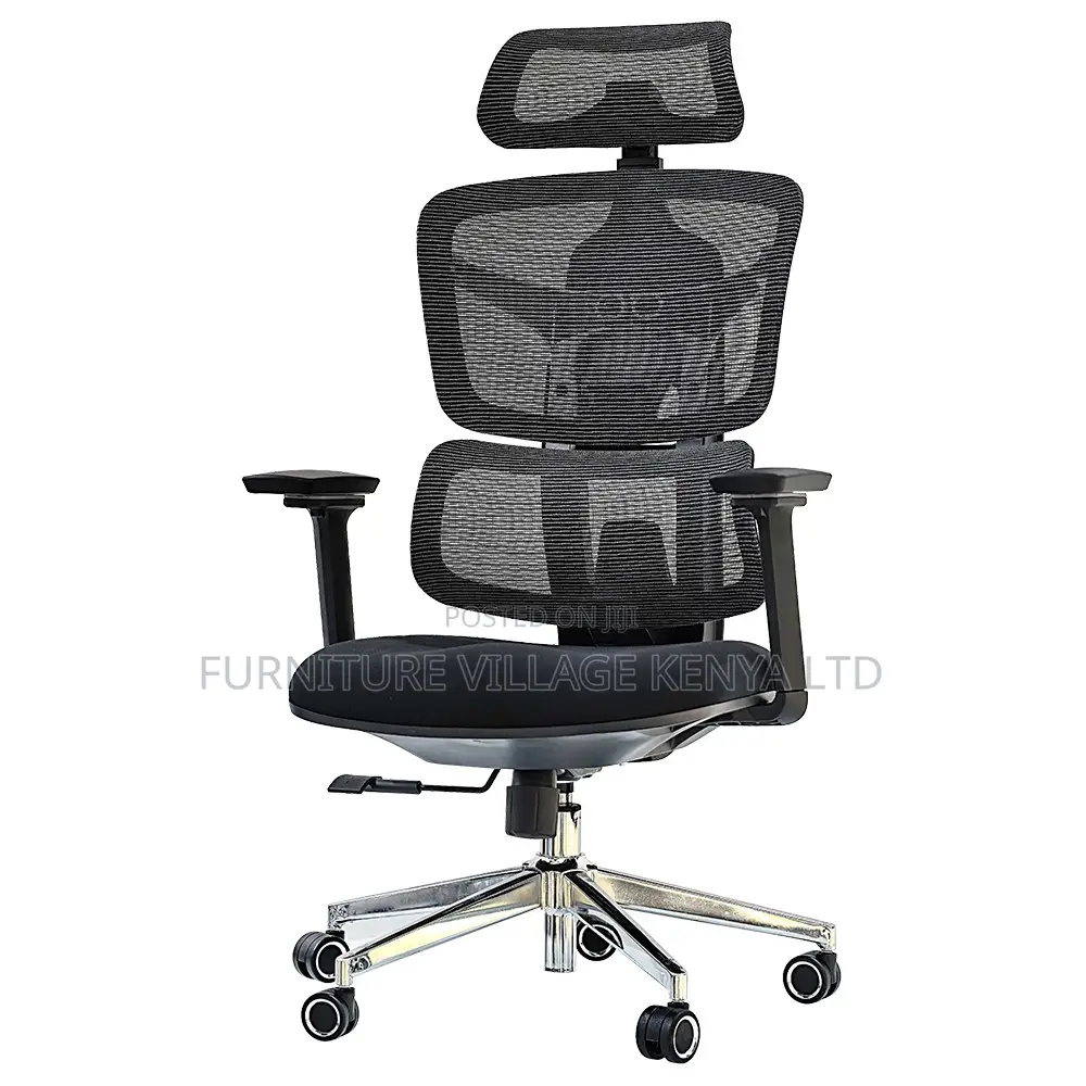 Black Orthopedic Swivel Office Chair.