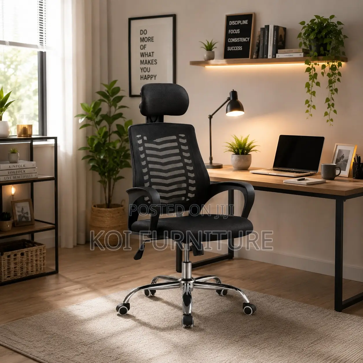 Office Chairs; Headrest Ergonomic Office Chairs With Fixed Arms