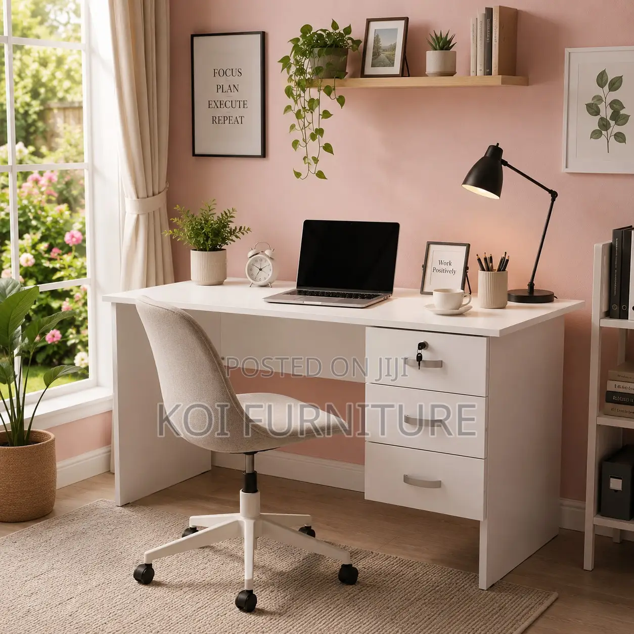 Office Desk; 1.2 Meters White Home Office Clerical Table