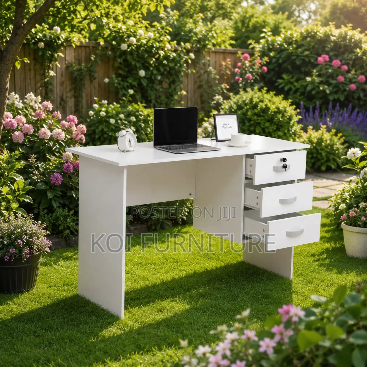 Office Desk; 1.2 Meters White Home Office Clerical Table