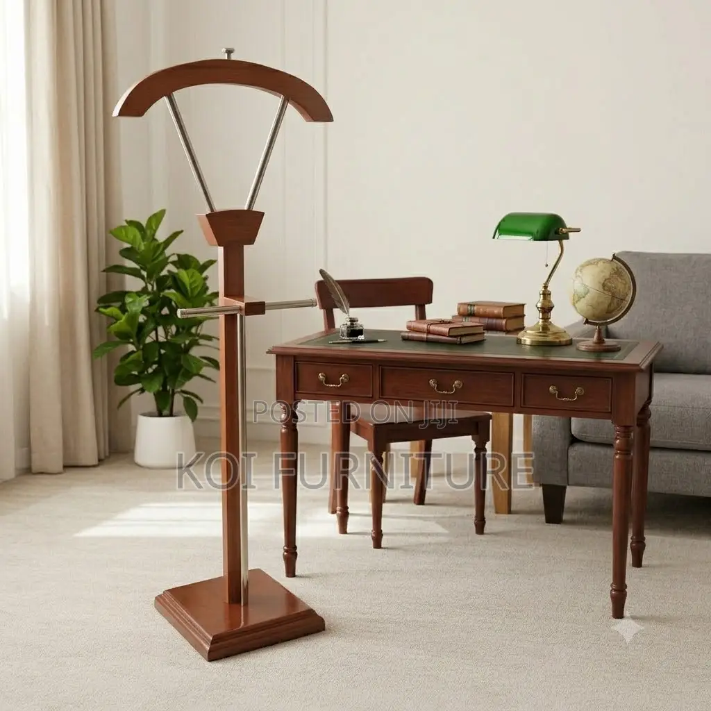 Dressers; Mahogany Home Office Deskside Coat Hanger