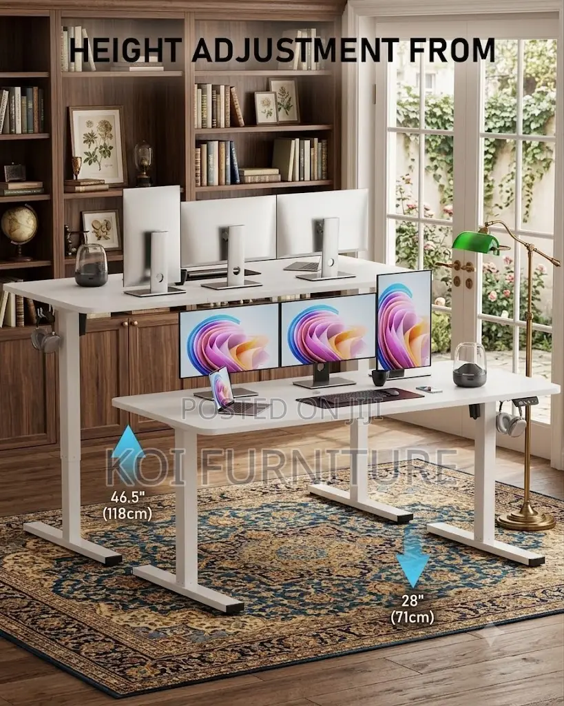 Office Desk; 1200mm Ergonomic Stylke Electric Adjustable Office Desk