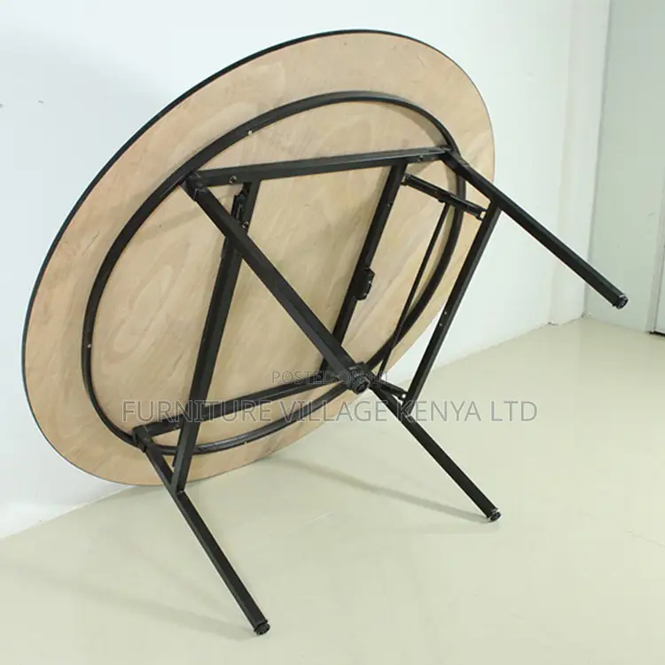 White Round Foldable Hotel Table.