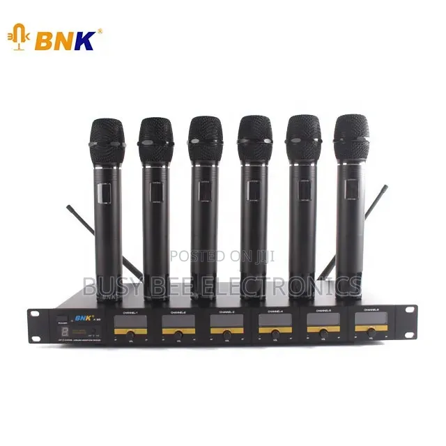 BNK Professional 6 Channel Microphone Uhf Wireless Karaoke Mic