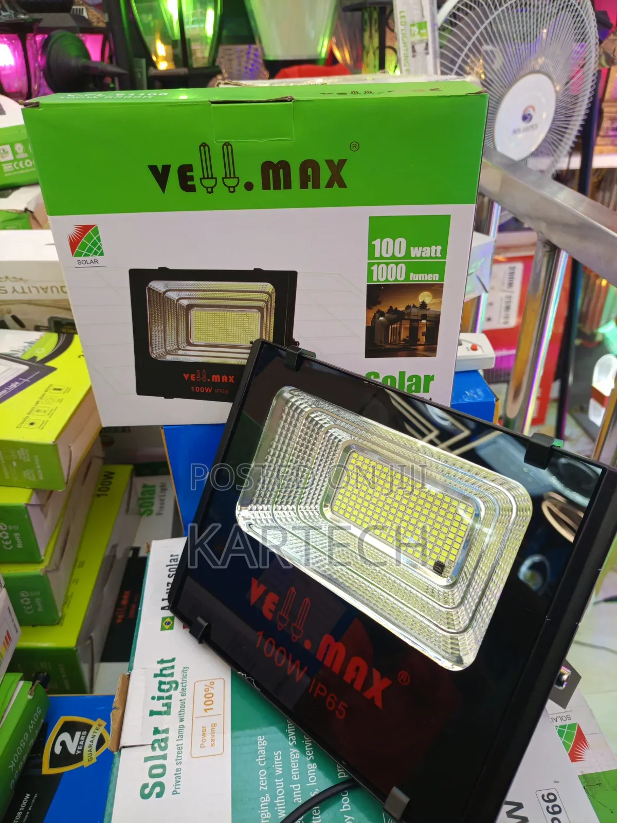 Vellmax 100w Solar Led Flood Light Ip65 Security Lamp