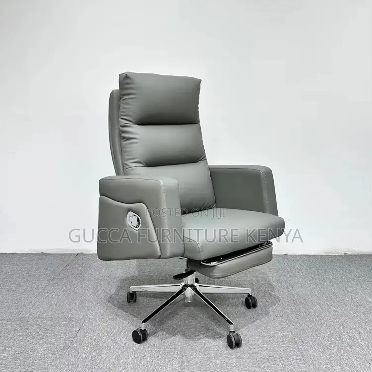 Gray Executive Leather Boss Chair.