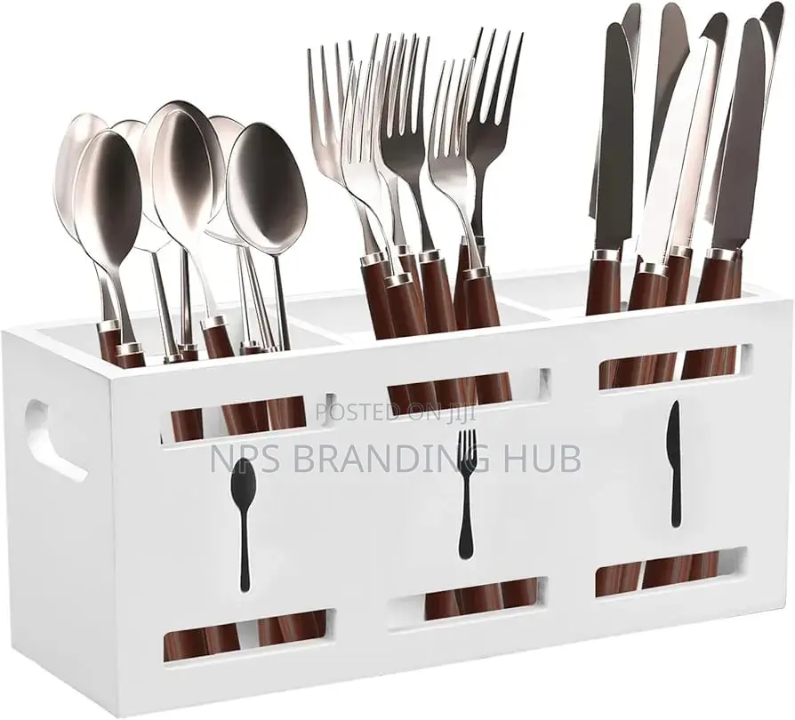 3-compartment Wooden Cutlery Holder (Rt
