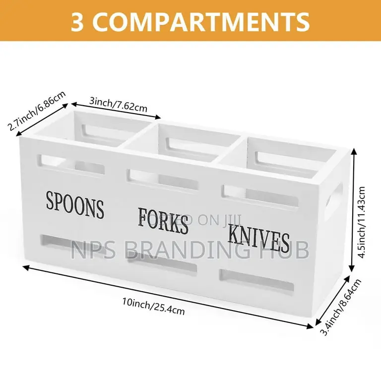 3-compartment Wooden Cutlery Holder (Rt