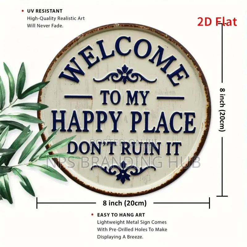 2d Flat Wooden Bathroom Hanging Decor Sign(Rt