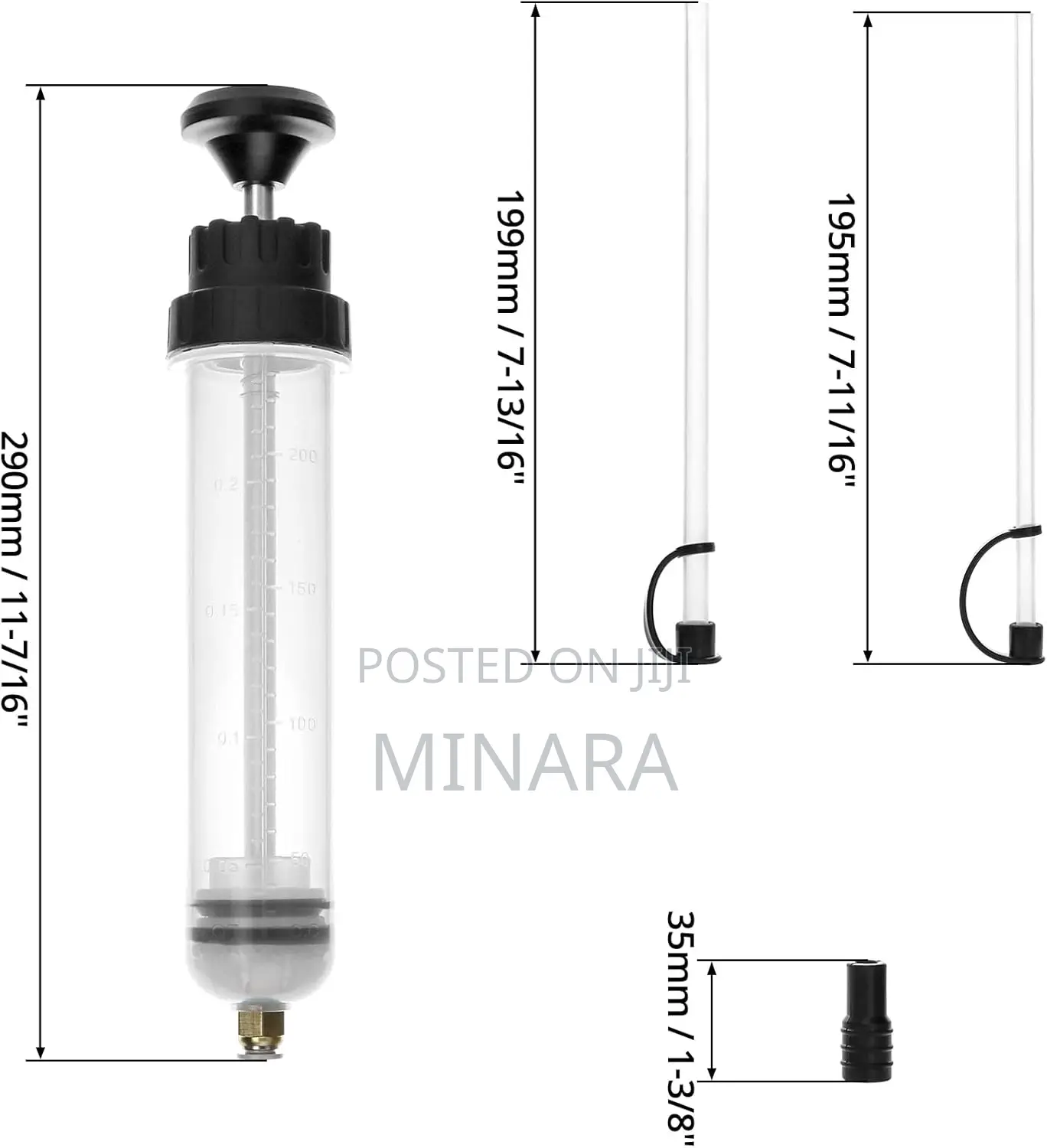 200cc, Automotive Fluid Extractor, Oil Suction Syringe