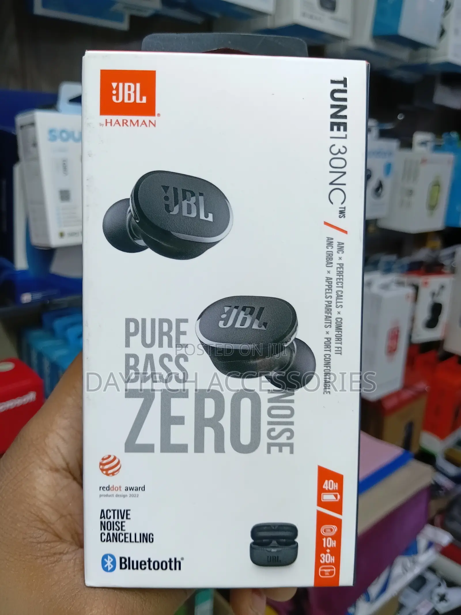 JBL Tune 130 True Wireless Noise Cancelling Earbuds - Black