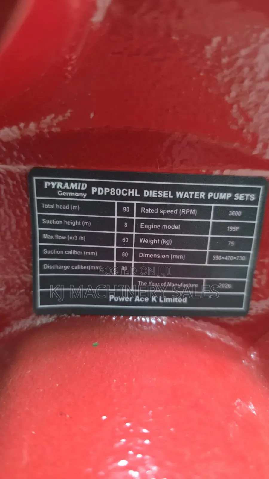 Pyramid Germany Pdp80chl Diesel Water Pump 16hp