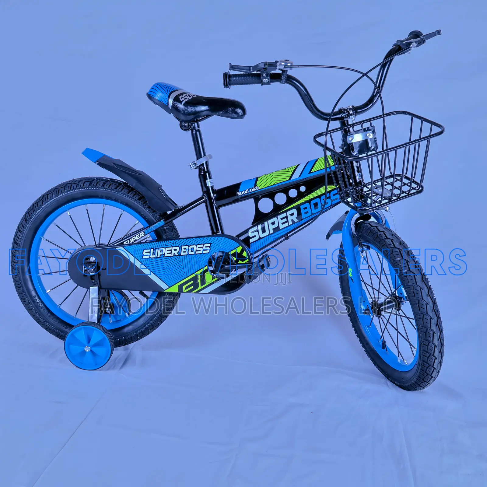 Super Boss Size 12 Kids Bicycle With Supporting Wheels Basket