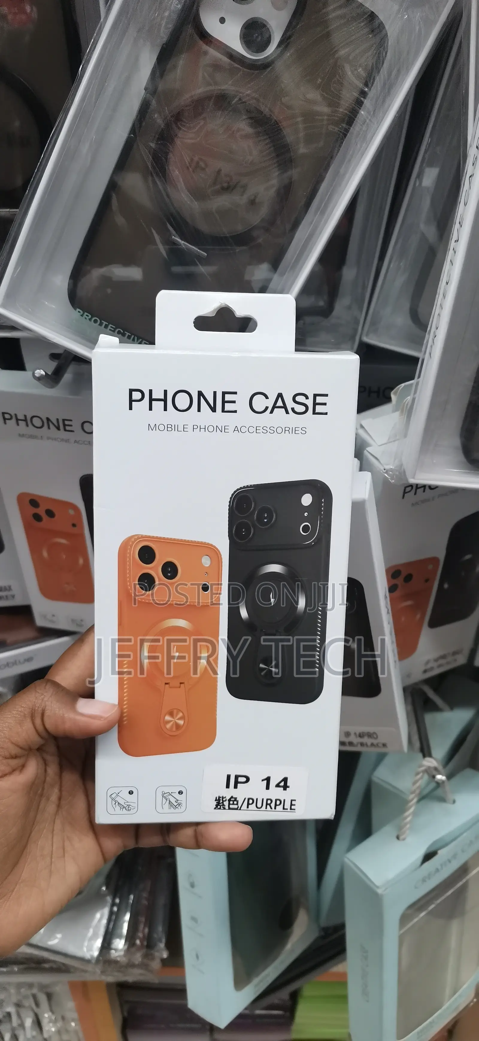 iPhone 14 360-Degree Rotatable Metal Ring on the Back Case