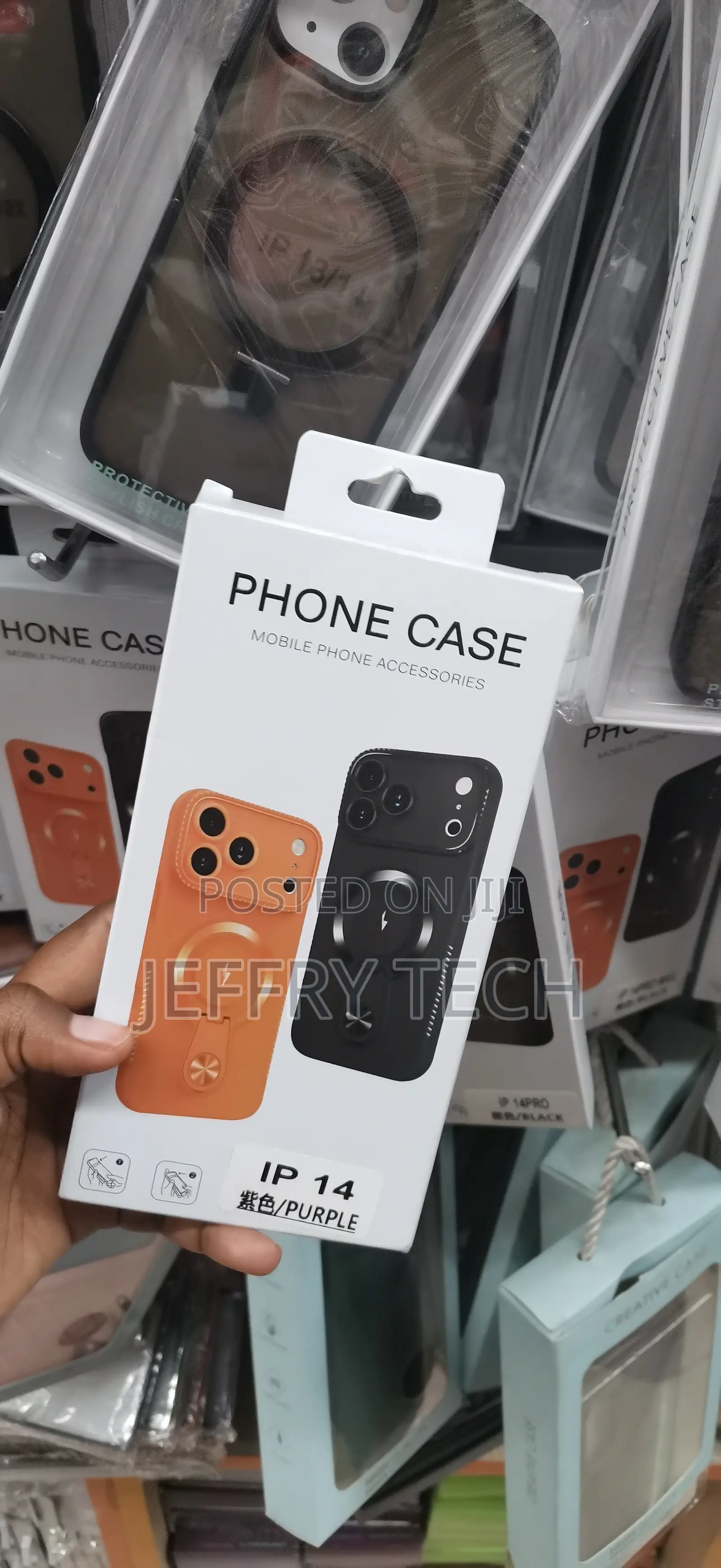 iPhone 14 360-Degree Rotatable Metal Ring on the Back Case