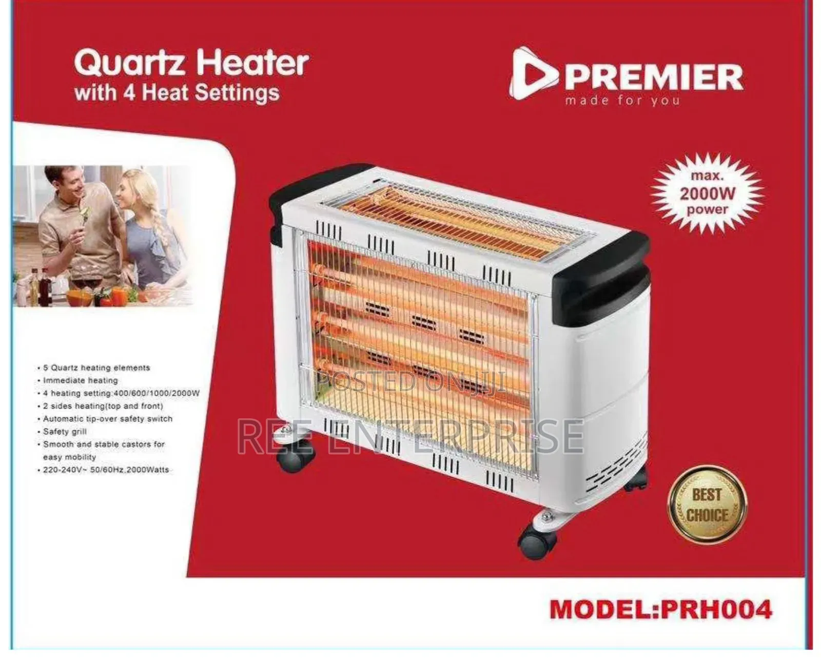Quartz Heater With 4 Heat Settings