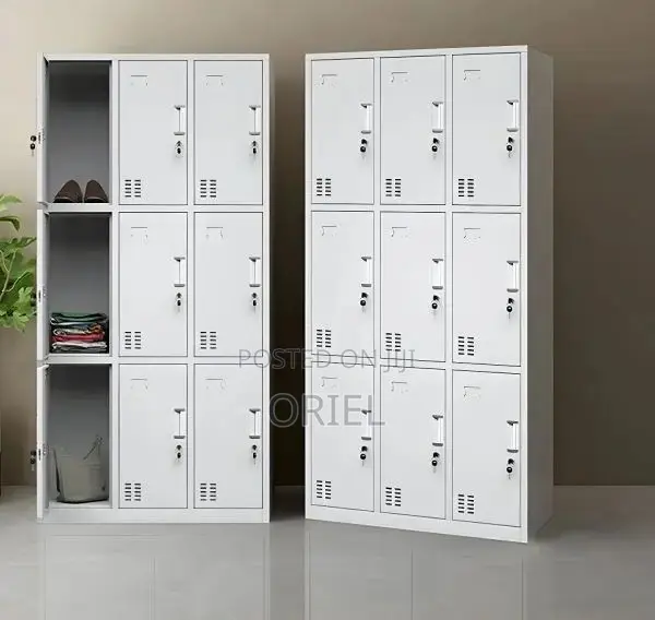 Office Cabinet : 9 Locker Steel Office Storage Cabinet.