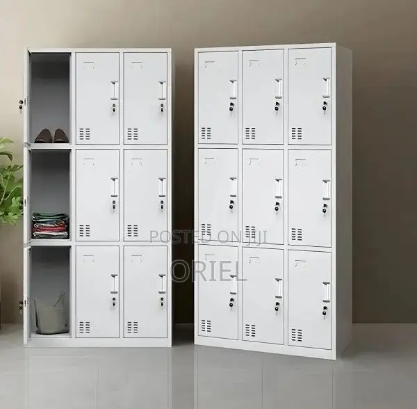 Office Cabinet : 9 Locker Steel Office Storage Cabinet.