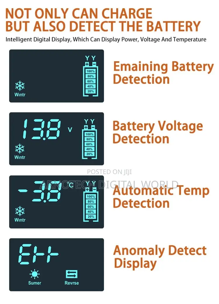 Car Battery Charger 12v 6a Pulse Repair LCD Display Smart Fast Charge