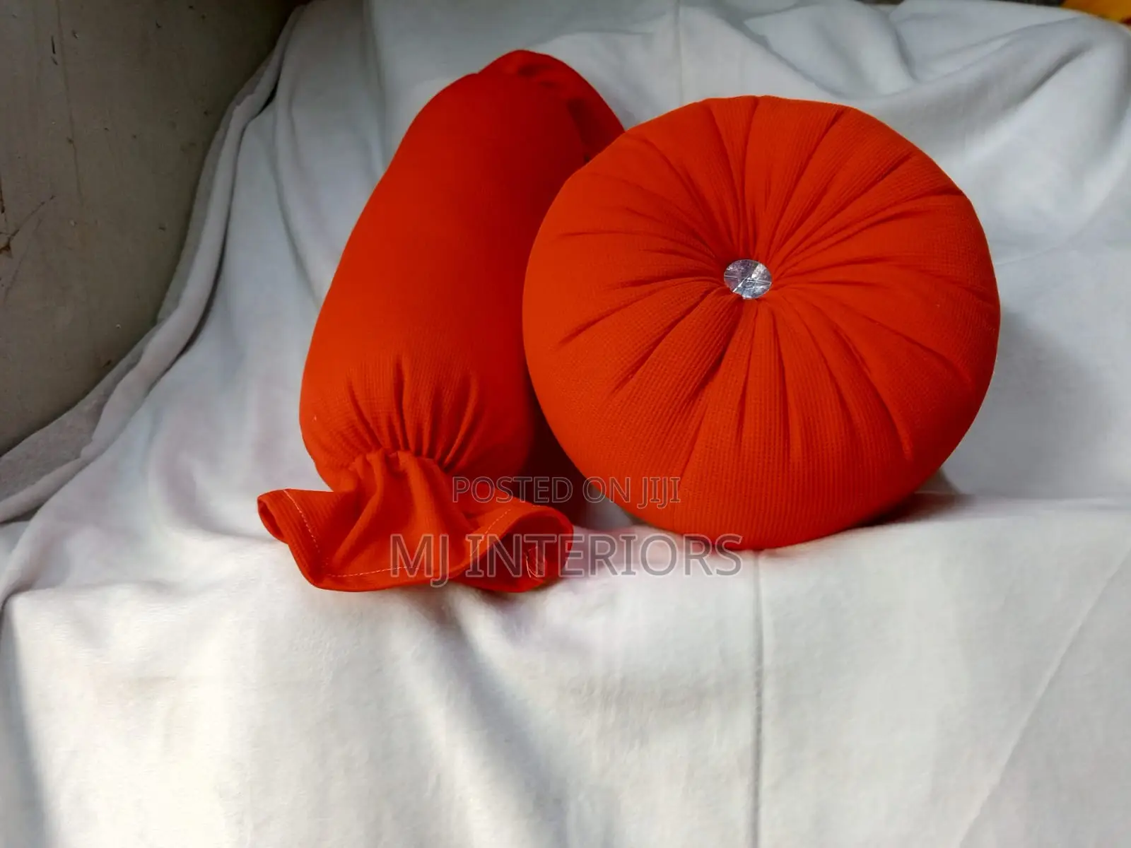 Luxury Orange Round Throw Pillow and Lumbar Cushion for Home Decor