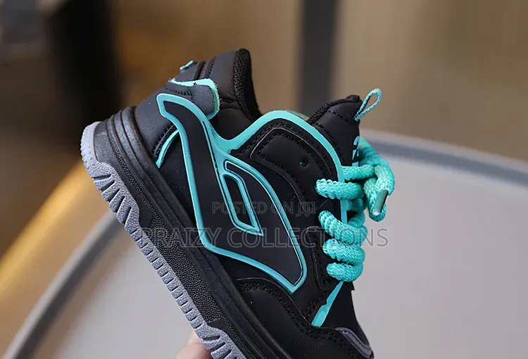 Trendy Kids' Sneakers – Available in White, Black Black/Turquoise