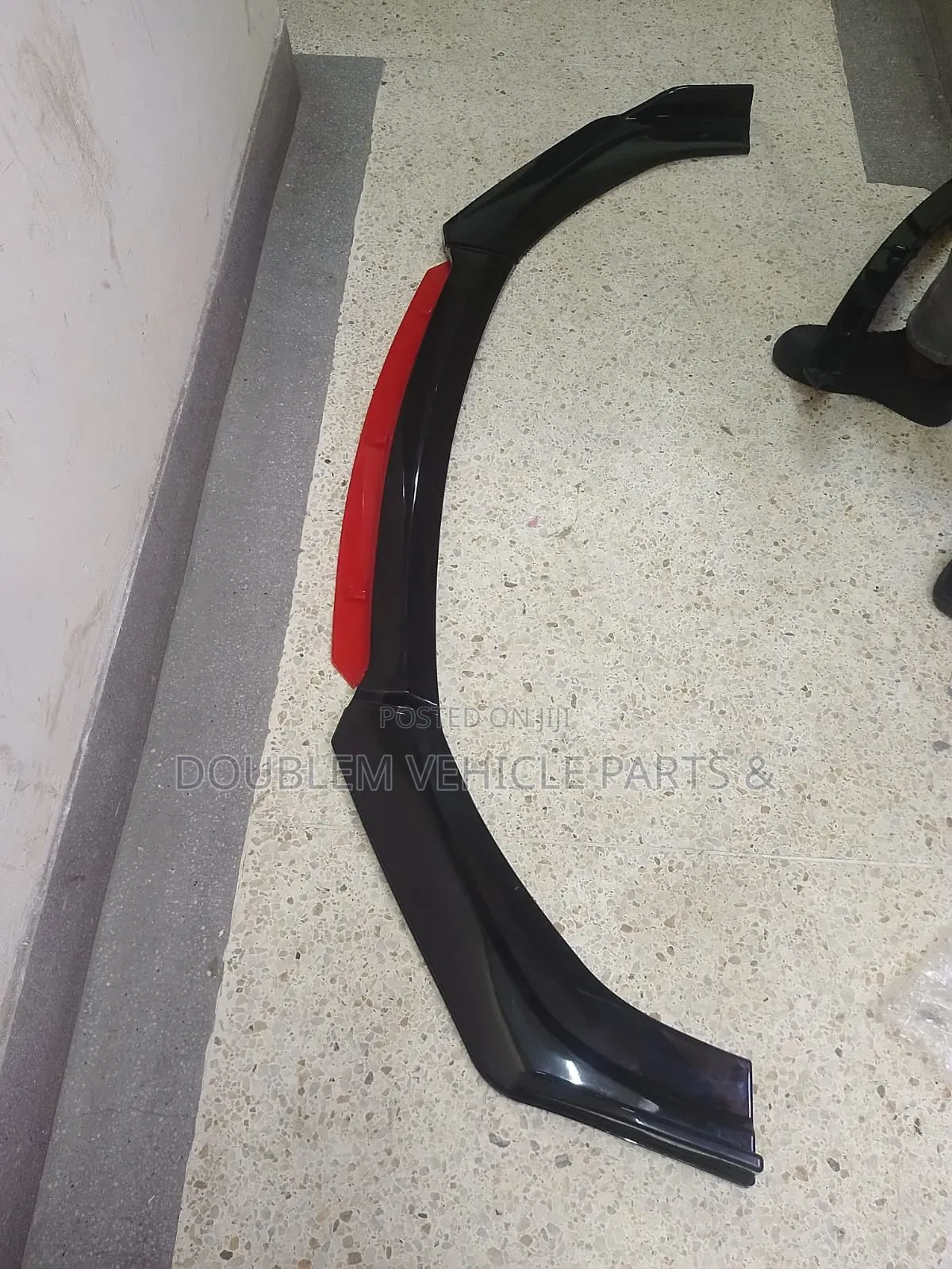 Front Bumper Lip/Protector/Slip/Moulding Black Red Universal All Cars