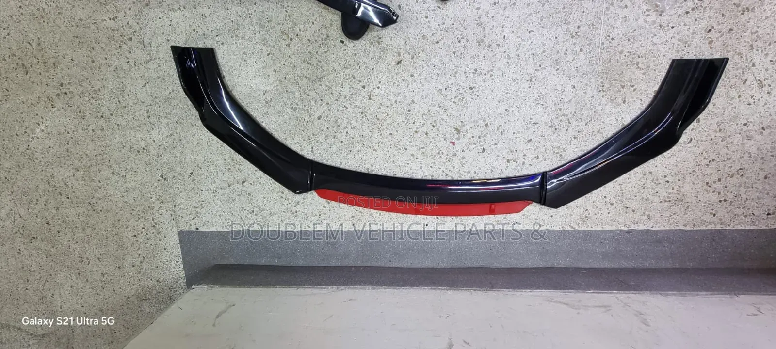 Front Bumper Lip/Protector/Slip/Moulding Black Red Universal All Cars