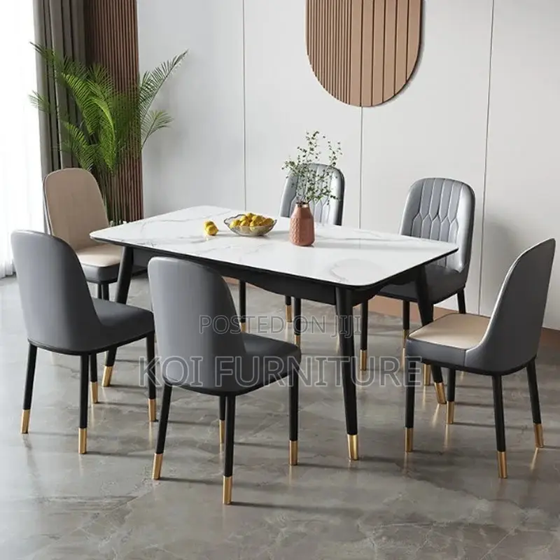 Dining Set; Four Seaters Marble Dining Set