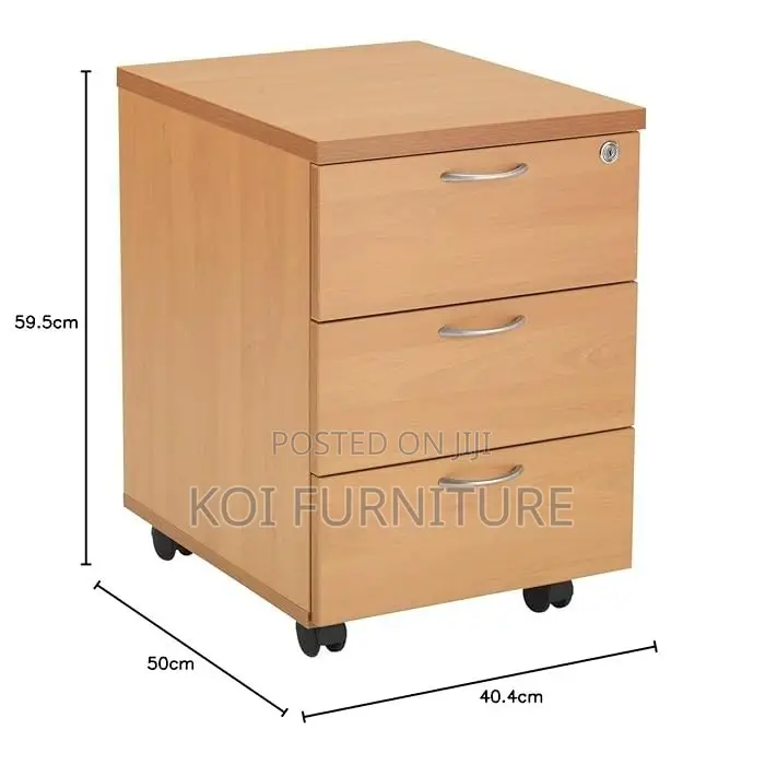 Office Cabinet; Three Drawers Wooden Pedestal Cabinet