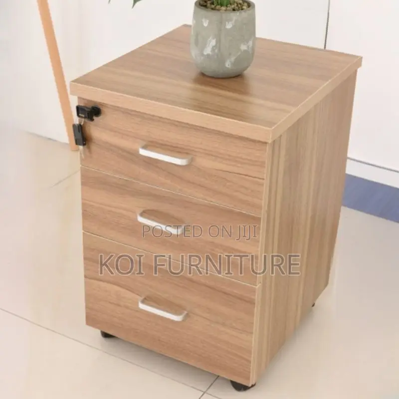 Office Cabinet; Three Drawers Wooden Pedestal Cabinet