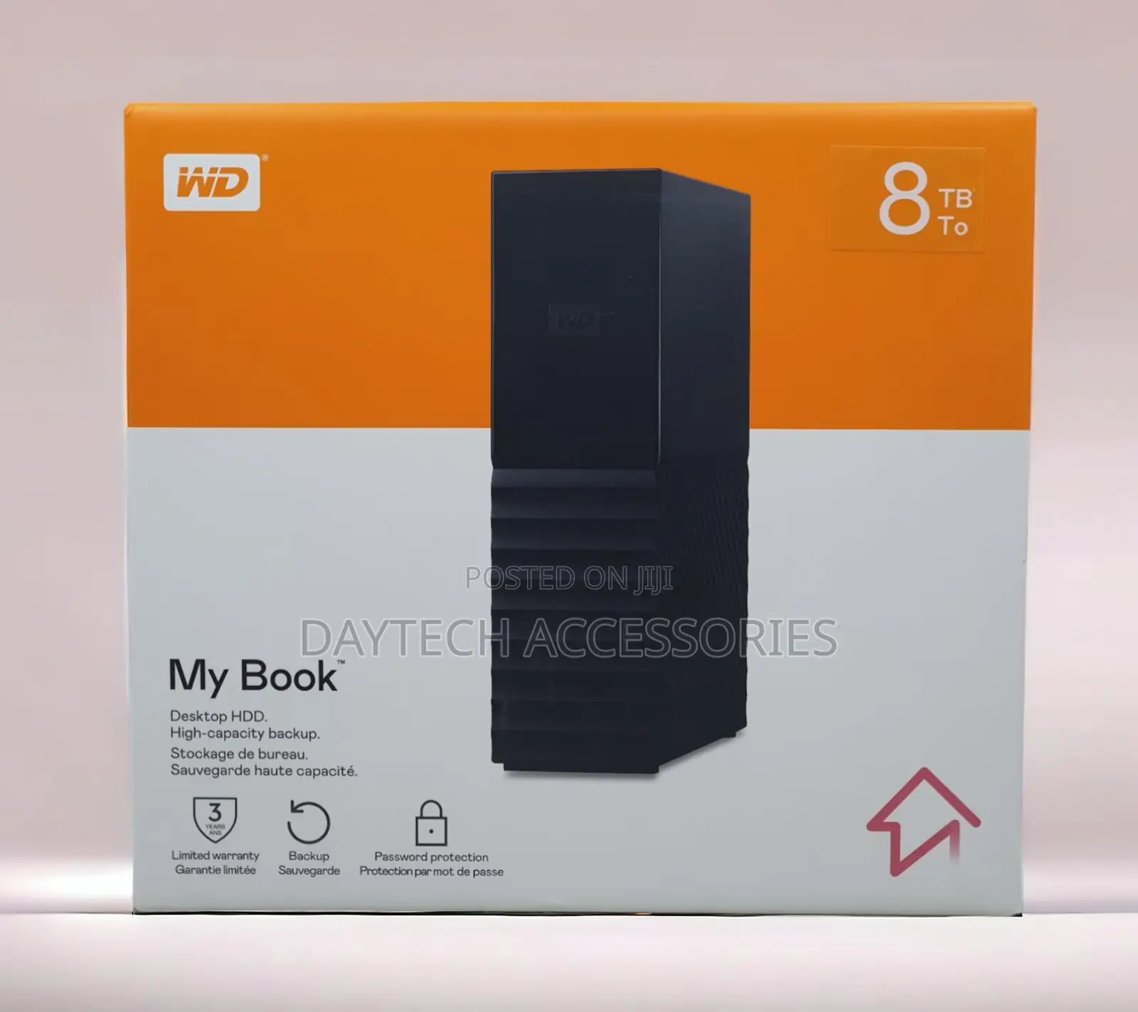 This Is a Western Digital My Book 8tb Desktop External Hard Drive.