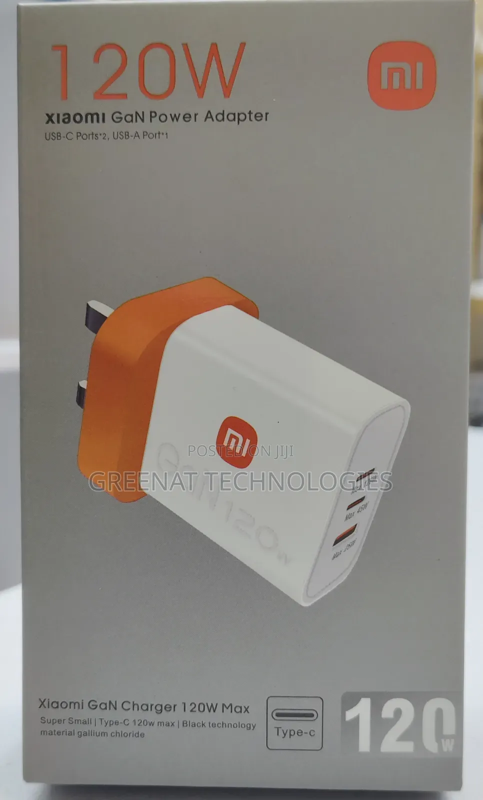 Original Xiaomi Gan Power Adapter 120w (Usb-C and Usb-a Dual Ports)