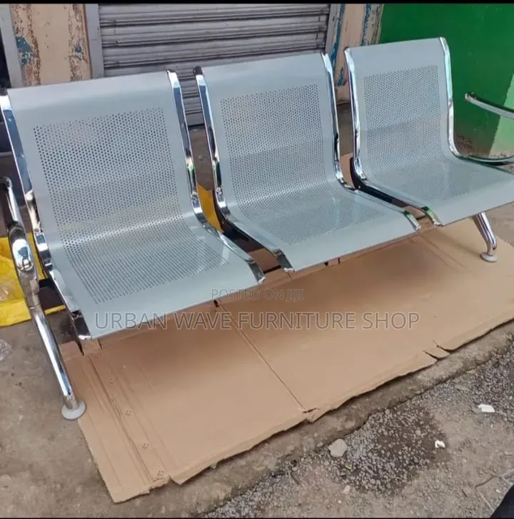 Unpadded Silver Visitors Waiting Chair