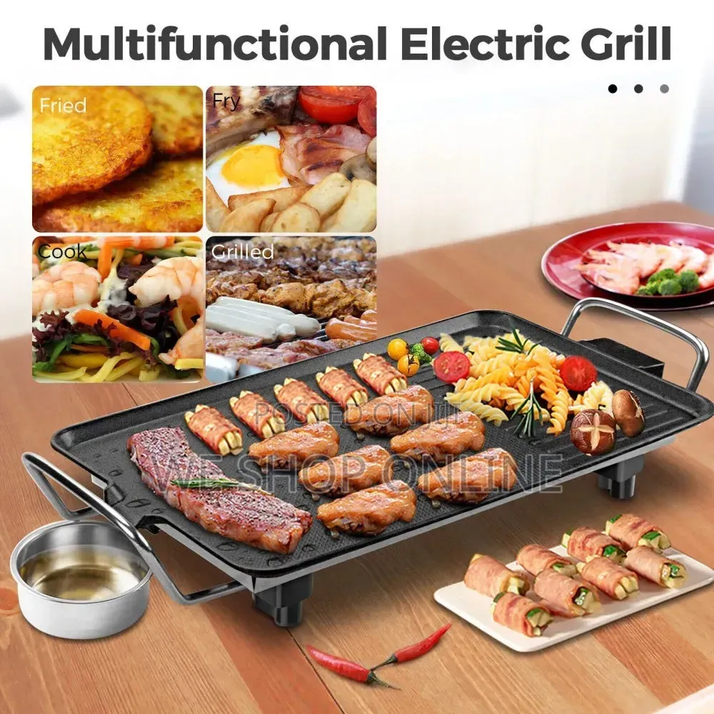 Electric BBQ Grill Pan, Baking Grill Tray, Non Stick.