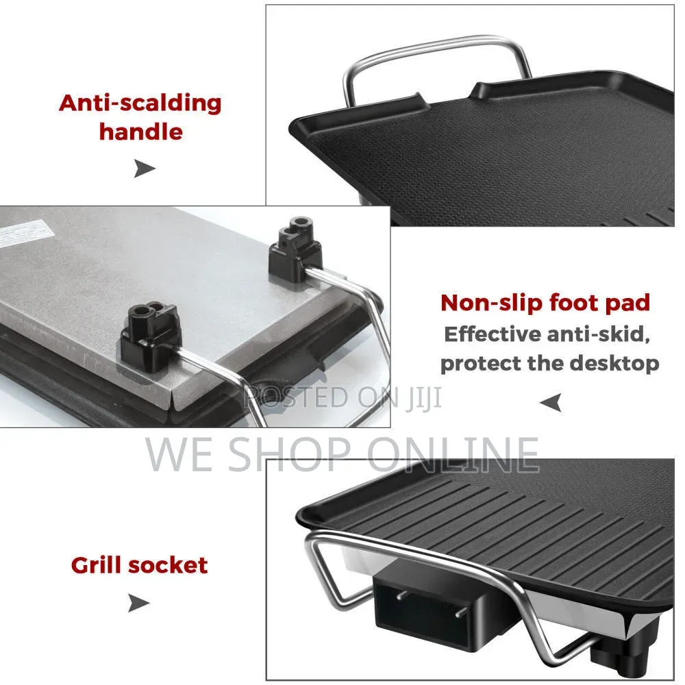 Electric BBQ Grill Pan, Baking Grill Tray, Non Stick.