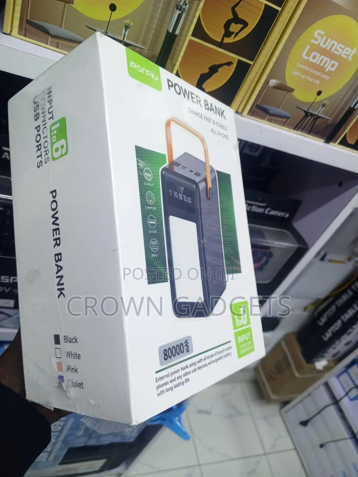 Porpiu High Capacity 80000mah Power Bank 6 Device Charging