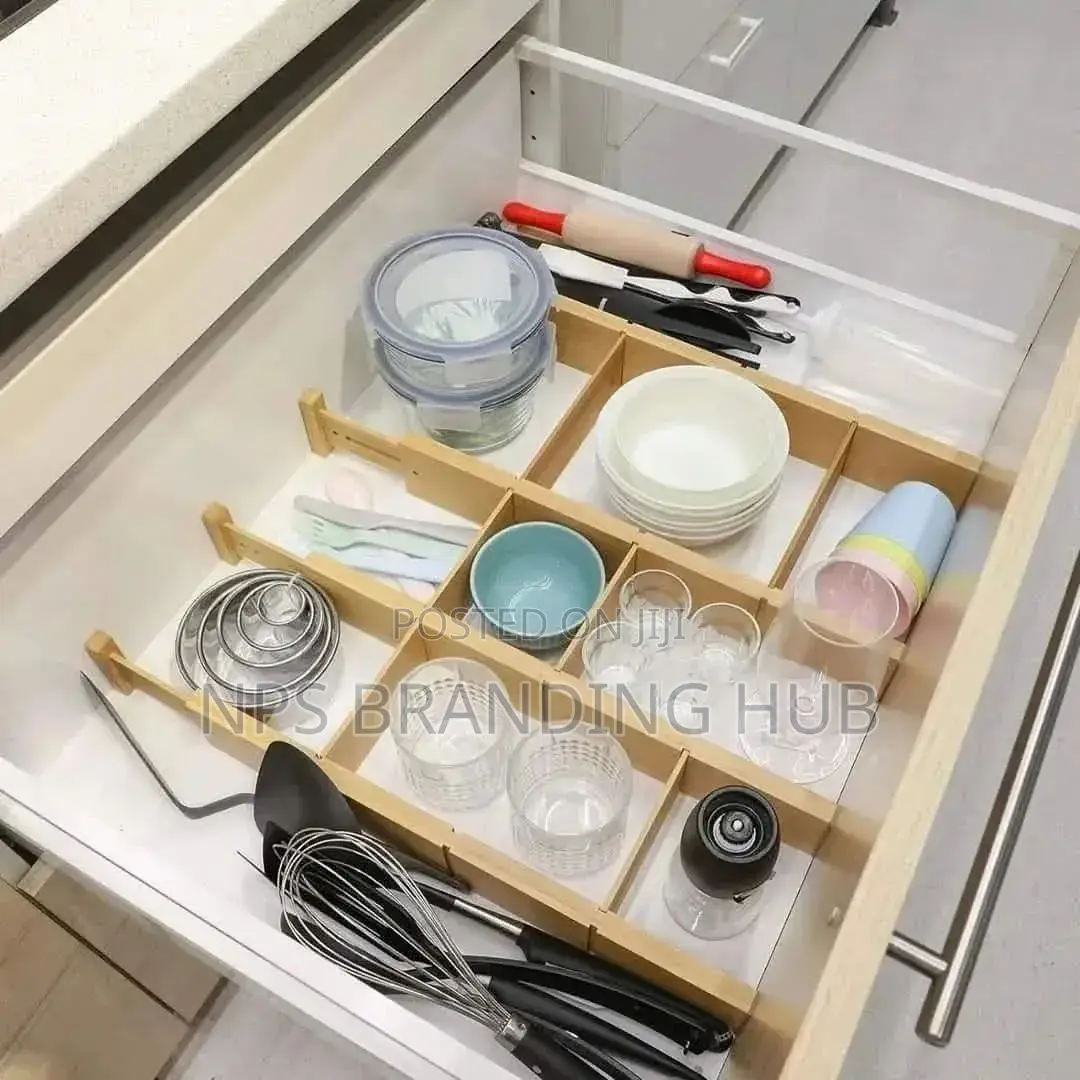 4pcs Set Bamboo Drawer Divider With Inserts(Gra.T