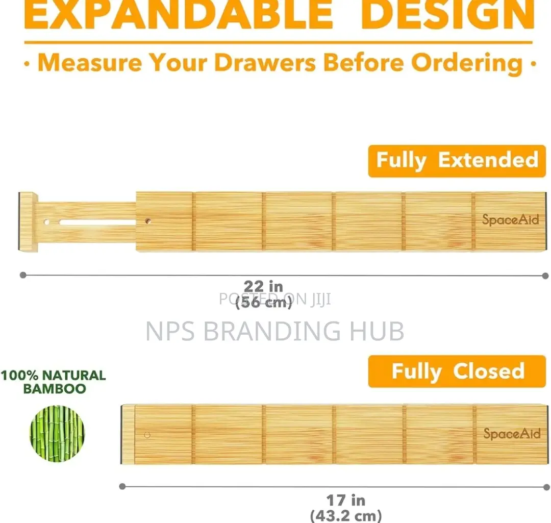 4pcs Set Bamboo Drawer Divider With Inserts(Gra.T
