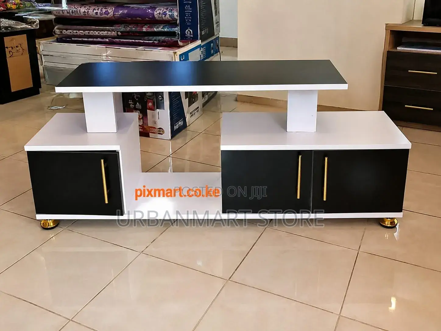 Istanbul Tv Stand Unit 4ft With Led Lighting Shelves