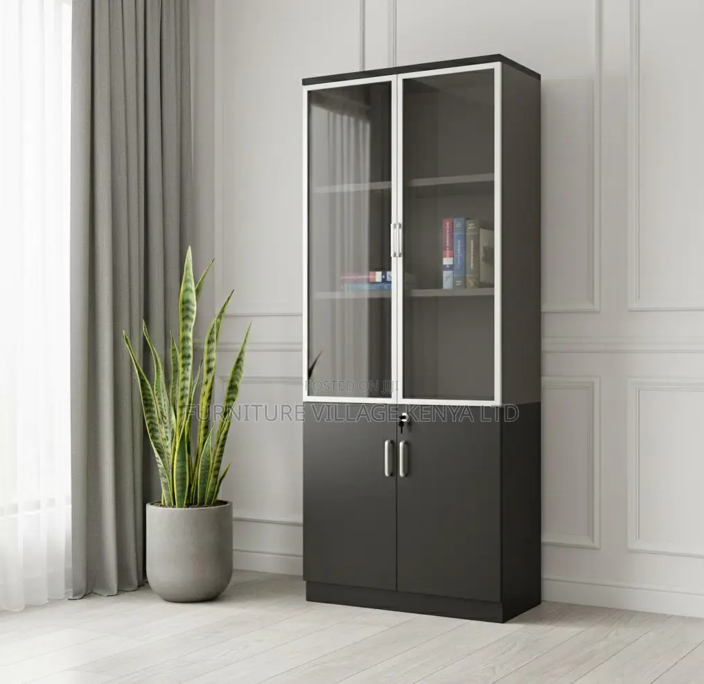 Solid Wood 2-Door Filing Cabinet