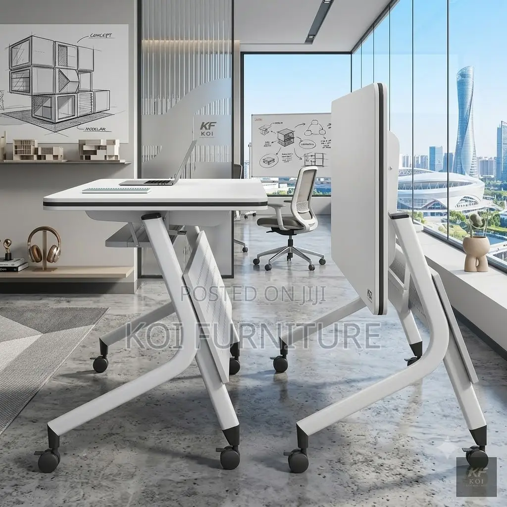 Office Desk; Koi 120cm Movable Foldable Table