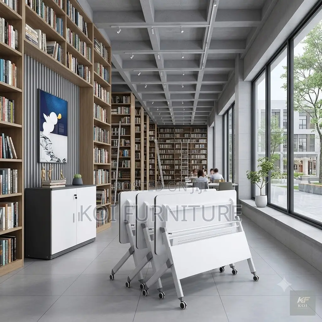 Office Desk; Koi 120cm Movable Foldable Table