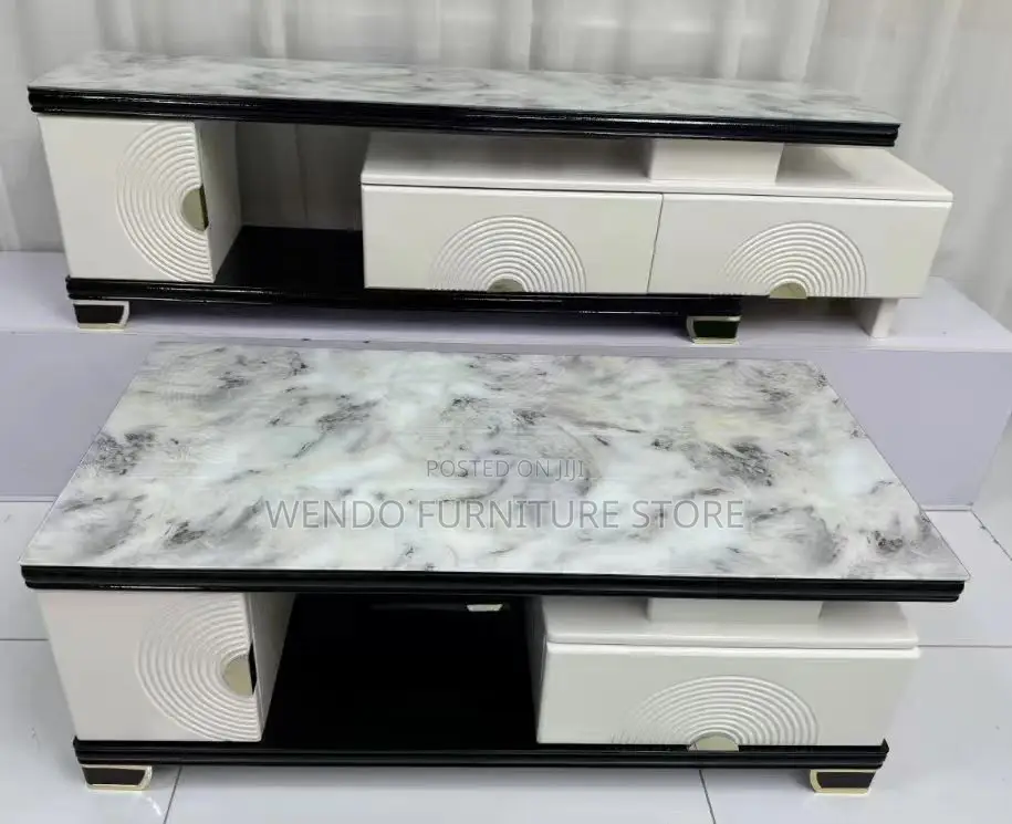 Coffee Table; Marble Coffee Table With Storage