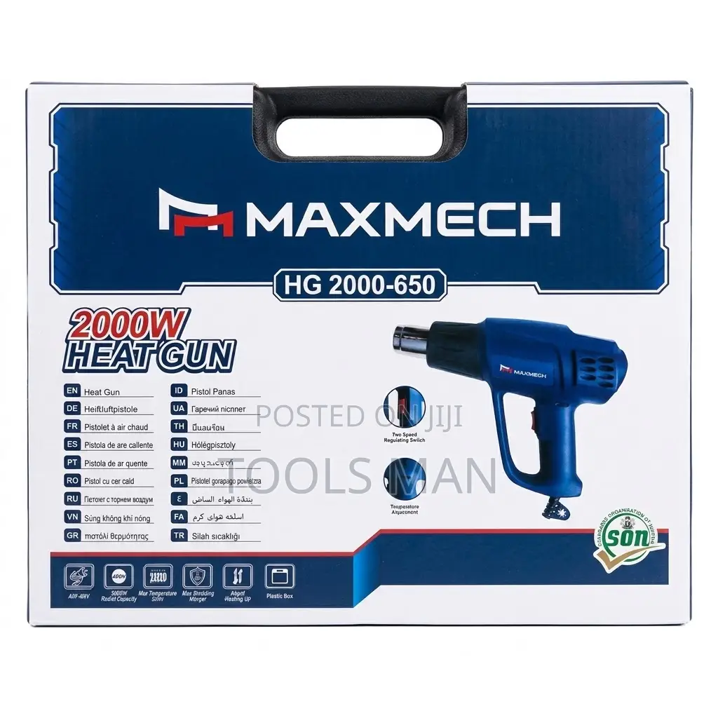 Maxmech 2000w Industrial Heat Gun - Hg 2000-650