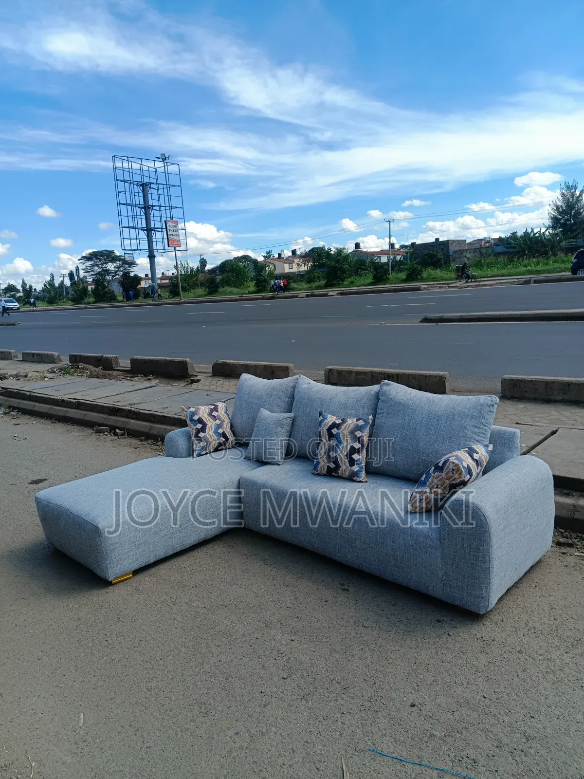 Sofa Set , L Shape Light Grey. 